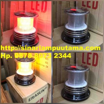 Lampu Menara Kapal Warning Light Solar Cell Strobo Kuning