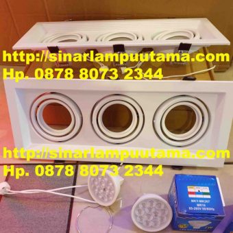Downlight LED Spot Adjustable 3 Lubang 3 x 7W 4000K MR16